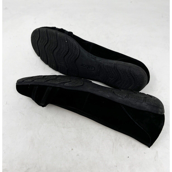 Gabor Loafer Hovercraft Laura Look Lovely‎ Suede Leather Ballet Women Black 6 - Picture 8 of 9